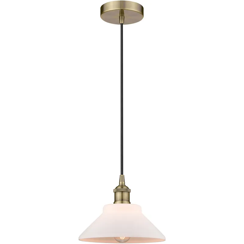 Edison Orwell LED 8 inch Antique Brass Mini Pendant Ceiling Light