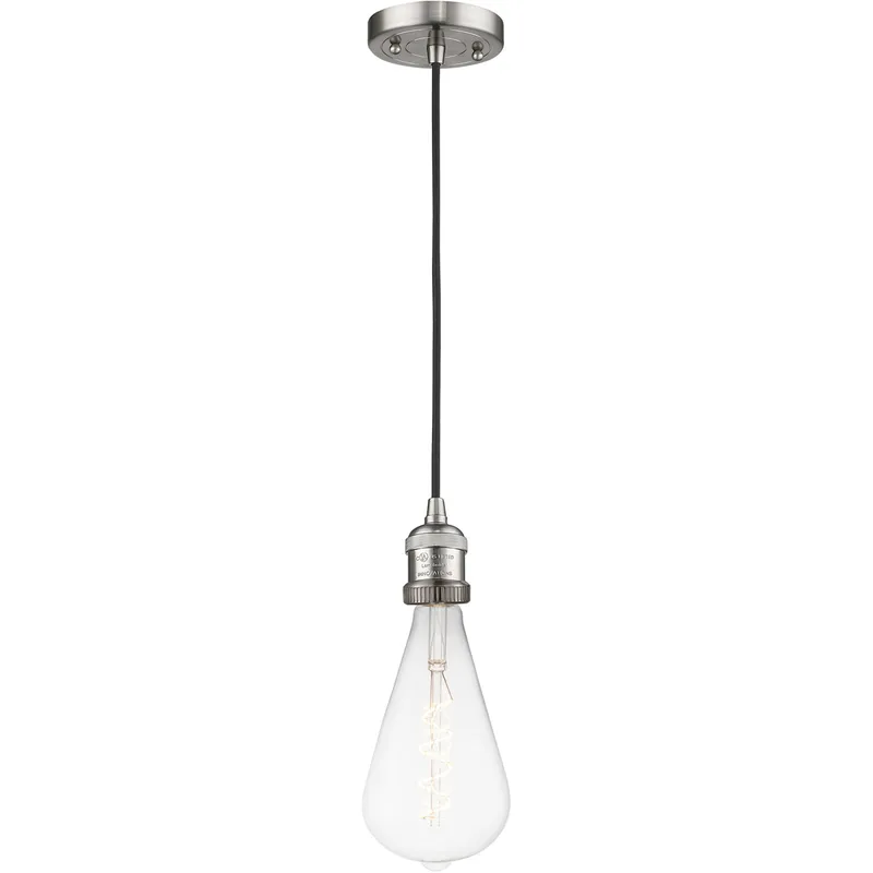 Franklin Restoration Bare Bulb LED 2 inch Brushed Satin Nickel Mini Pendant Ceiling Light