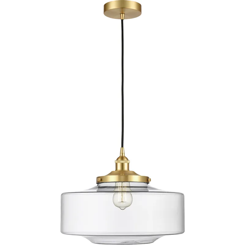 Bridgeton 1 Light 16 inch Satin Gold Mini Pendant Ceiling Light in Clear Glass