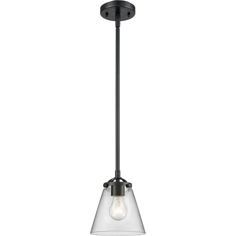Nouveau Cone 1 Light 6.25 inch Oil Rubbed Bronze Mini Pendant Ceiling Light in Incandescent, Clear, Nouveau