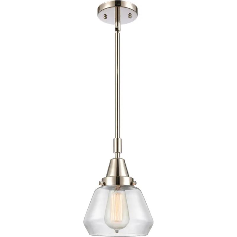 Franklin Restoration Fulton LED 7 inch Polished Nickel Mini Pendant Ceiling Light in Clear Glass