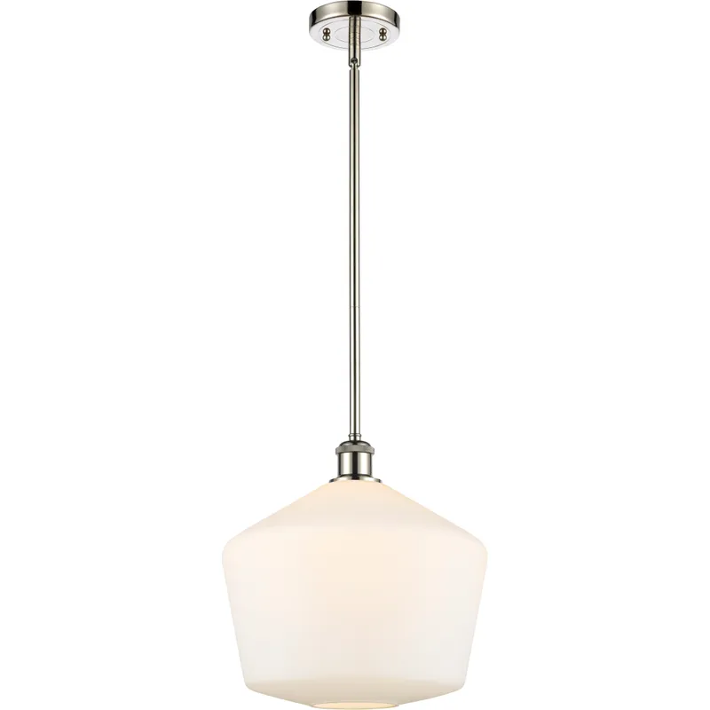 Ballston Cindyrella LED 12 inch Polished Nickel Mini Pendant Ceiling Light in Matte White Glass