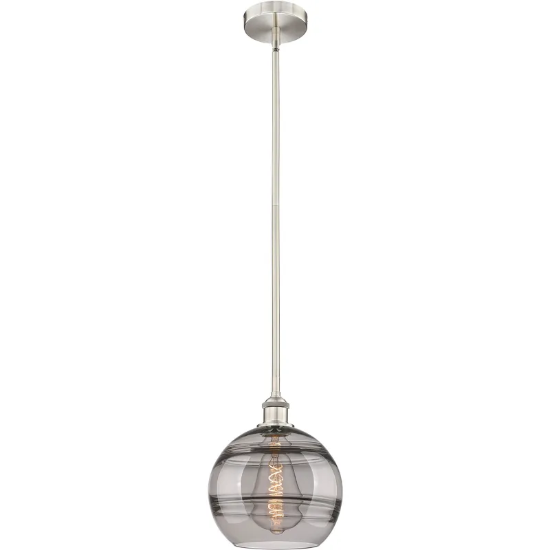 Edison Rochester 1 Light 10 inch Brushed Satin Nickel Stem Hung Mini Pendant Ceiling Light