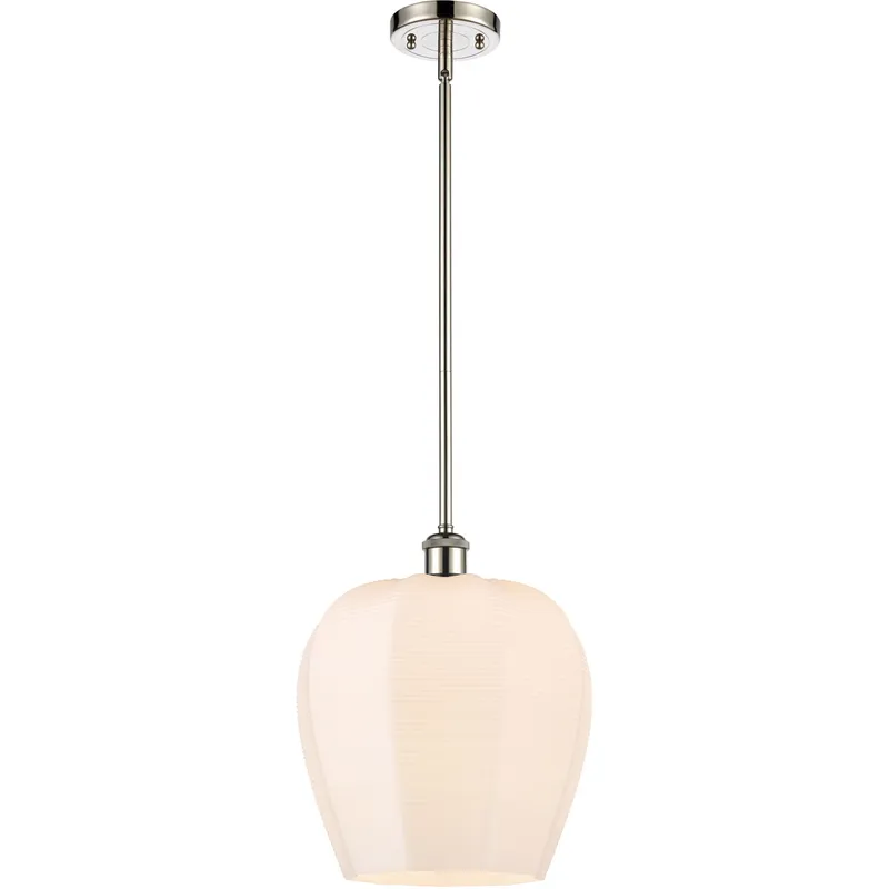 Ballston Norfolk 1 Light 12 inch Polished Nickel Mini Pendant Ceiling Light in Matte White Glass