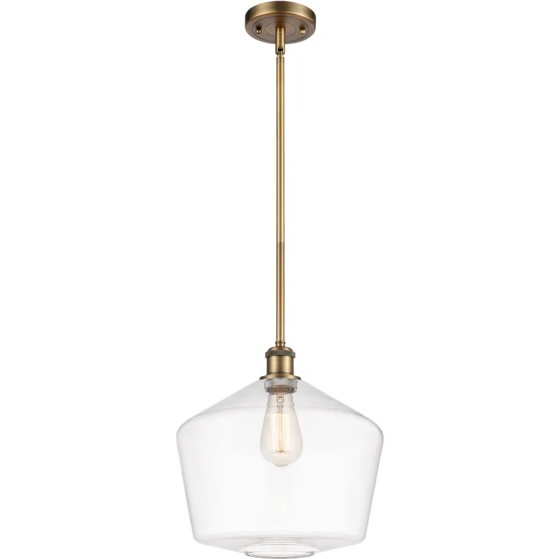 Ballston Cindyrella LED 12 inch Brushed Brass Mini Pendant Ceiling Light in Clear Glass
