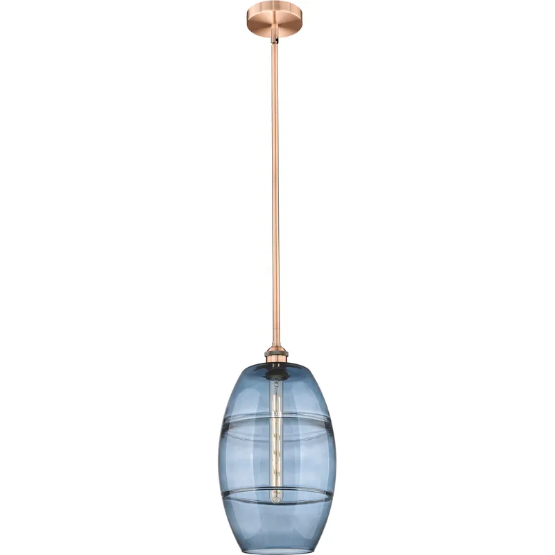 Edison Vaz 1 Light 10 inch Antique Copper Stem Hung Mini Pendant Ceiling Light