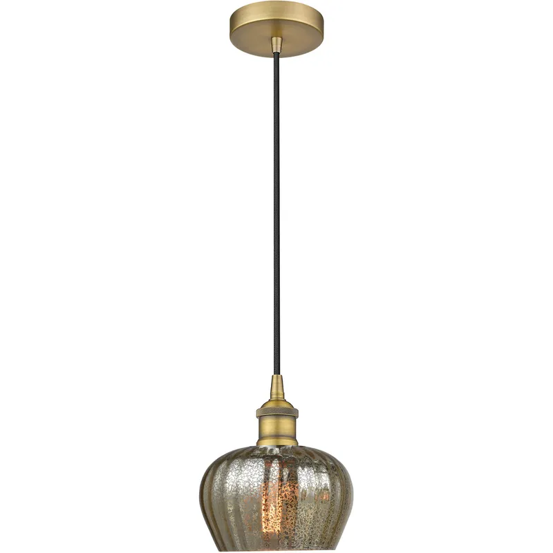 Edison Fenton LED 7 inch Brushed Brass Mini Pendant Ceiling Light