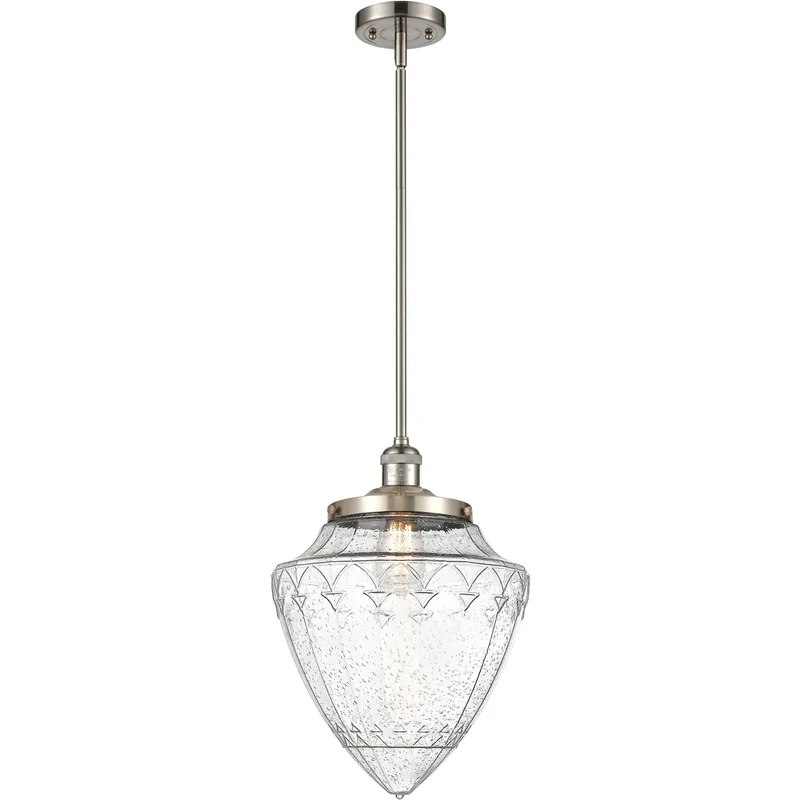 Franklin Restoration Bullet LED 12 inch Brushed Satin Nickel Mini Pendant Ceiling Light in Seedy