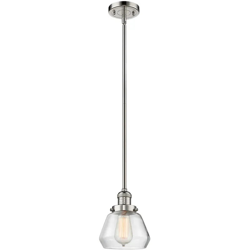 Franklin Restoration Fulton LED 7 inch Polished Nickel Mini Pendant Ceiling Light in Clear, Franklin Restoration
