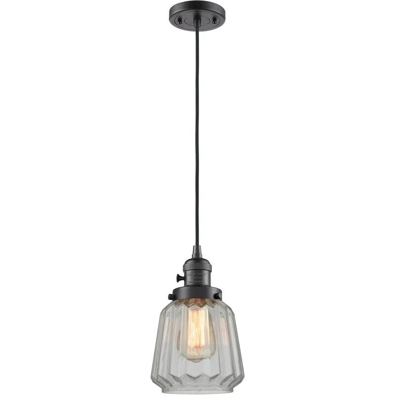 Franklin Restoration Chatham 1 Light 6 inch Oil Rubbed Bronze Mini Pendant Ceiling Light in Incandescent, Clear