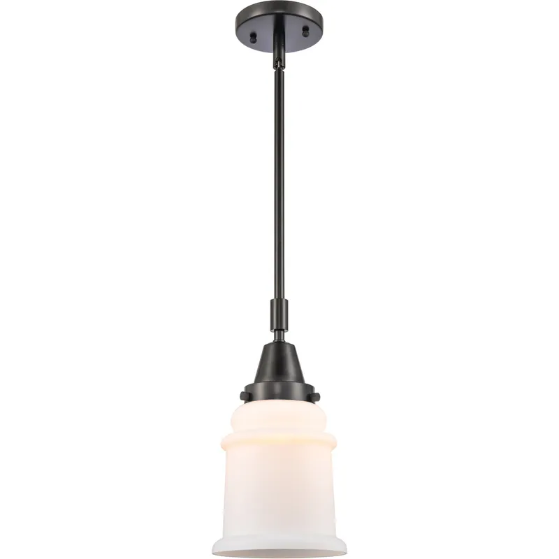 Franklin Restoration Canton LED 6.5 inch Matte Black Mini Pendant Ceiling Light in Matte White Glass