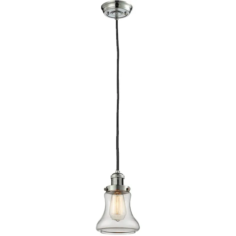 Franklin Restoration Bellmont 1 Light 6.25 inch Polished Nickel Mini Pendant Ceiling Light in Incandescent, Clear, Franklin Restoration