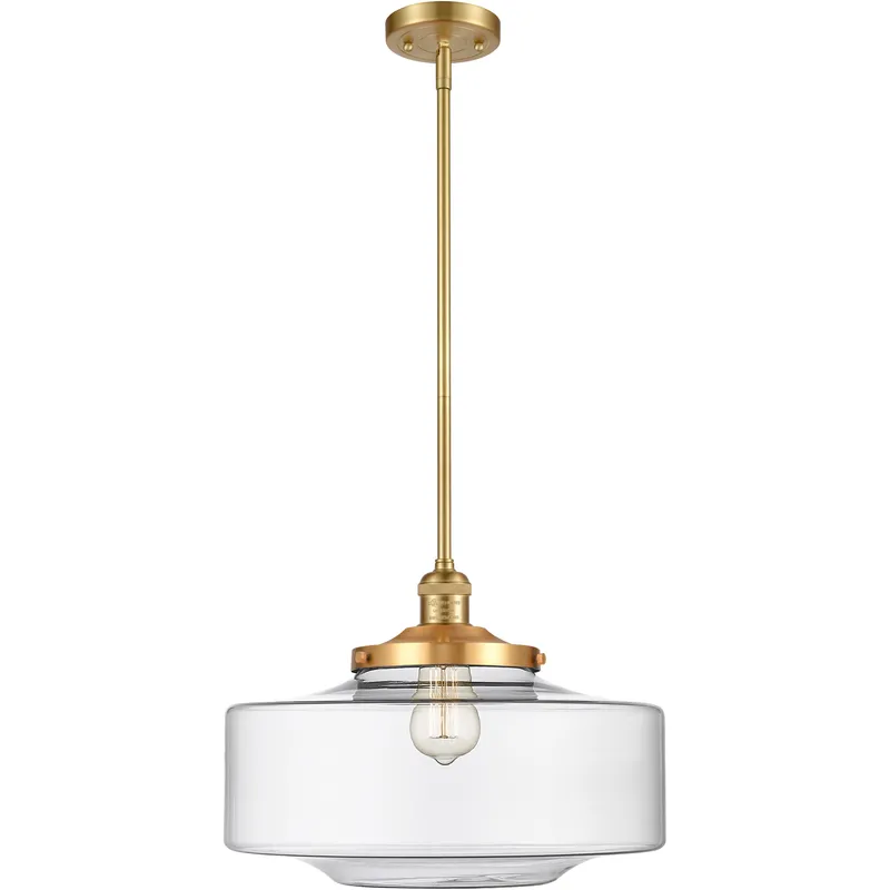 Franklin Restoration Bridgeton 1 Light 11.75 inch Satin Gold Mini Pendant Ceiling Light in Incandescent, Clear