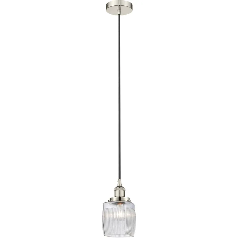 Edison Colton 1 Light 6 inch Polished Nickel Mini Pendant Ceiling Light