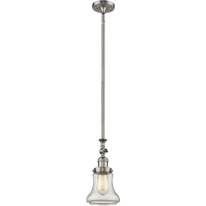 Franklin Restoration Bellmont LED 6.5 inch Brushed Satin Nickel Mini Pendant Ceiling Light in Clear, Franklin Restoration