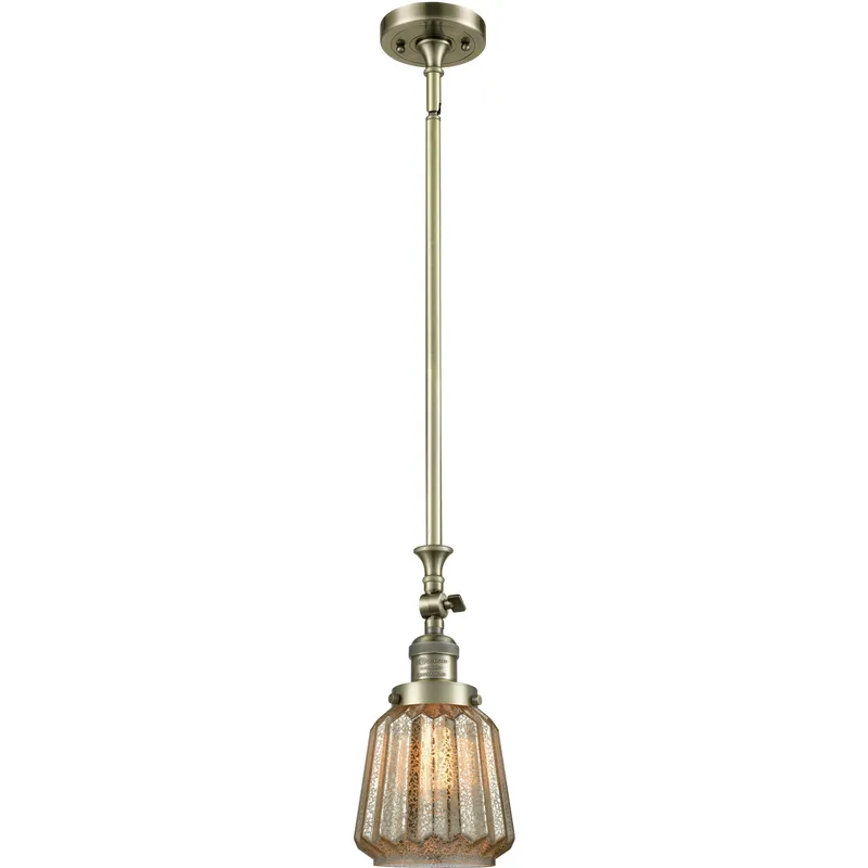 Franklin Restoration Chatham LED 6 inch Antique Brass Mini Pendant Ceiling Light in Mercury, Franklin Restoration