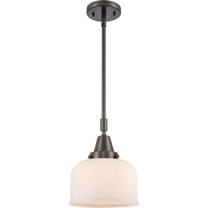 Franklin Restoration X-Large Bell LED 12 inch Oil Rubbed Bronze Mini Pendant Ceiling Light in Matte White Glass