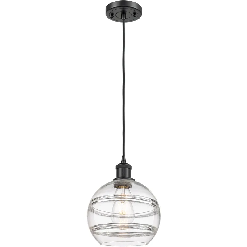 Ballston Rochester 1 Light 8 inch Matte Black Cord Hung Mini Pendant Ceiling Light