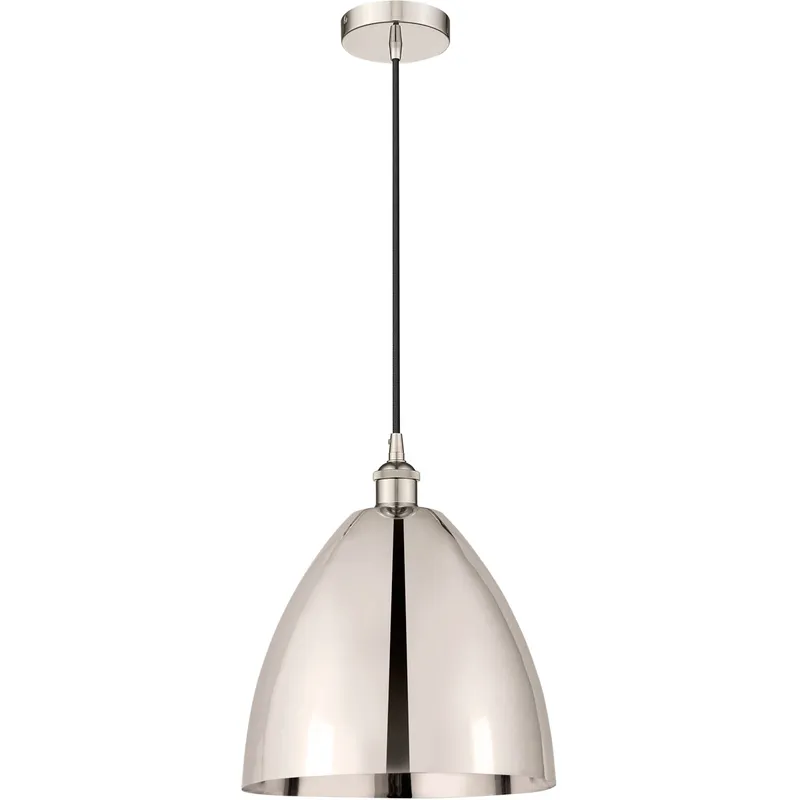 Edison Dome LED 12 inch Polished Nickel Mini Pendant Ceiling Light