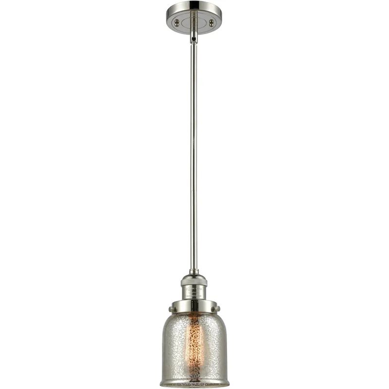 Franklin Restoration Bell LED 5 inch Polished Nickel Mini Pendant Ceiling Light in Silver Plated Mercury, Franklin Restoration