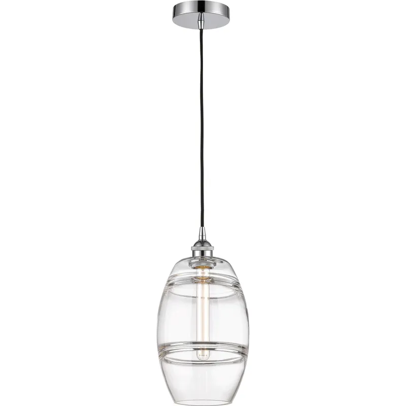 Edison Vaz 1 Light 8 inch Polished Chrome Cord Hung Mini Pendant Ceiling Light