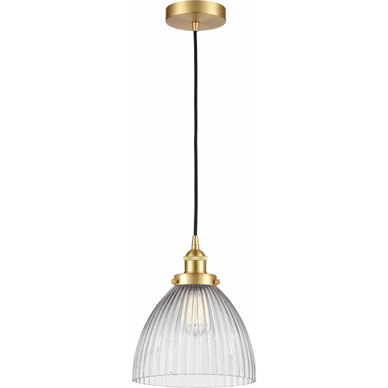 Edison Seneca Falls LED 10 inch Satin Gold Mini Pendant Ceiling Light