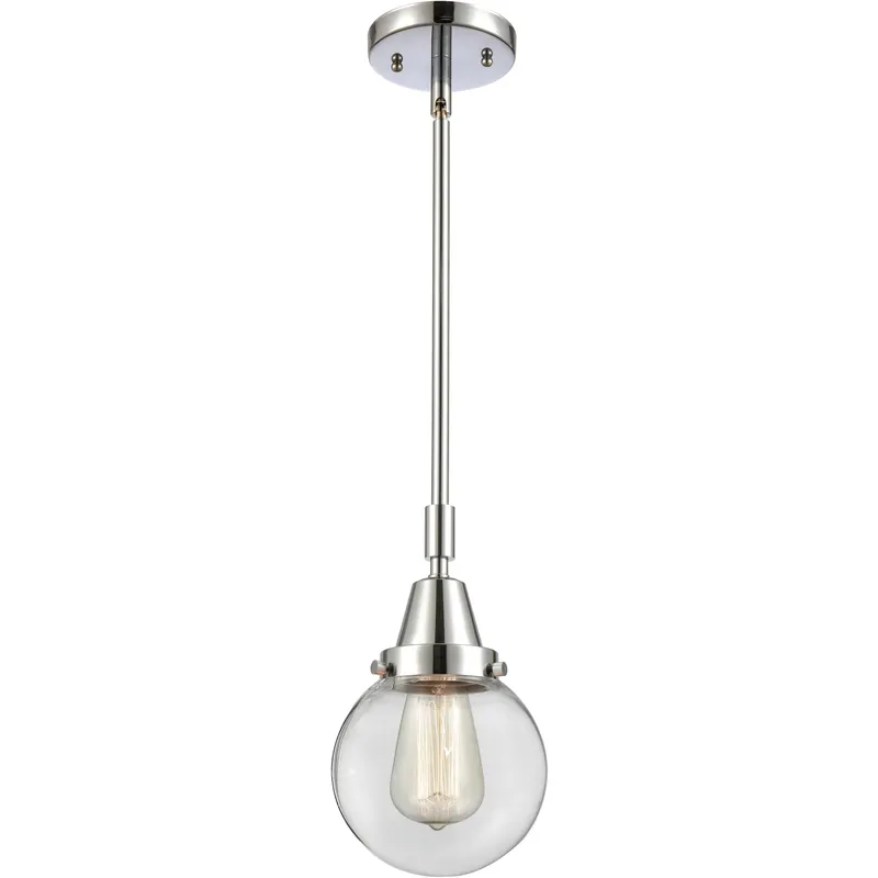 Beacon 1 Light 6 inch Polished Chrome Mini Pendant Ceiling Light in Clear Glass