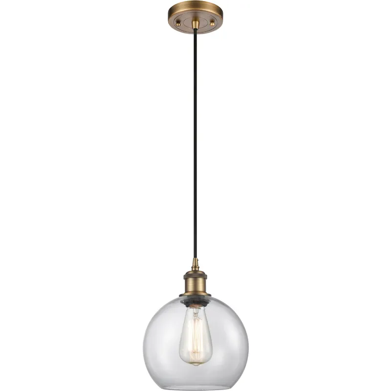 Ballston Athens 1 Light 8 inch Brushed Brass Mini Pendant Ceiling Light