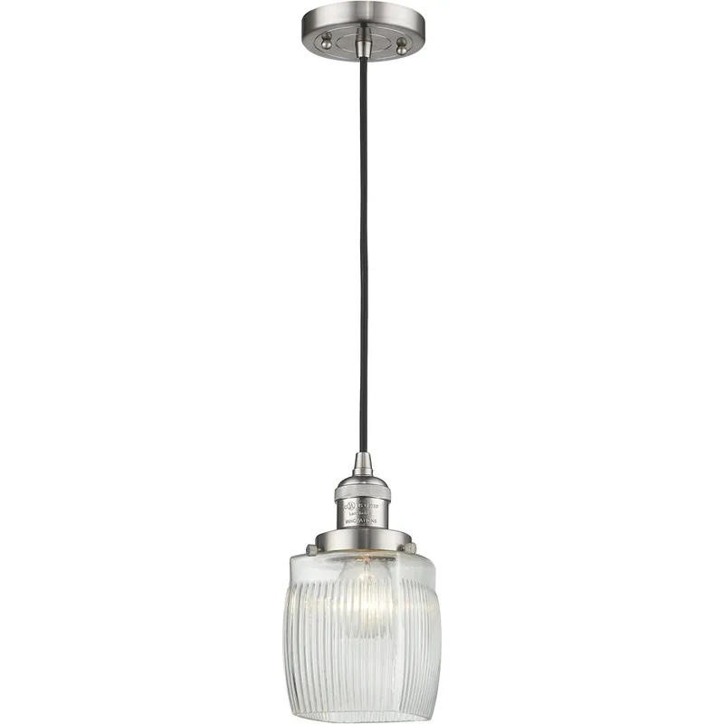 Franklin Restoration Colton 1 Light 6 inch Brushed Satin Nickel Mini Pendant Ceiling Light, Franklin Restoration