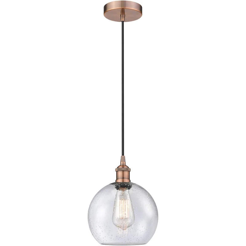 Edison Athens 1 Light 8 inch Antique Copper Mini Pendant Ceiling Light