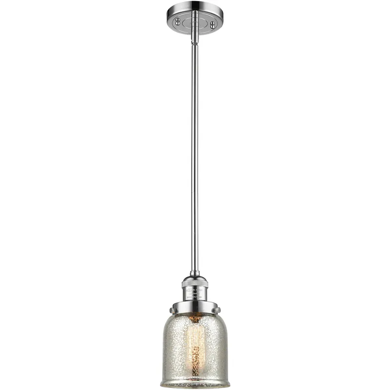 Franklin Restoration Bell 1 Light 5 inch Polished Chrome Mini Pendant Ceiling Light in Incandescent, Silver Plated Mercury, Franklin Restoration