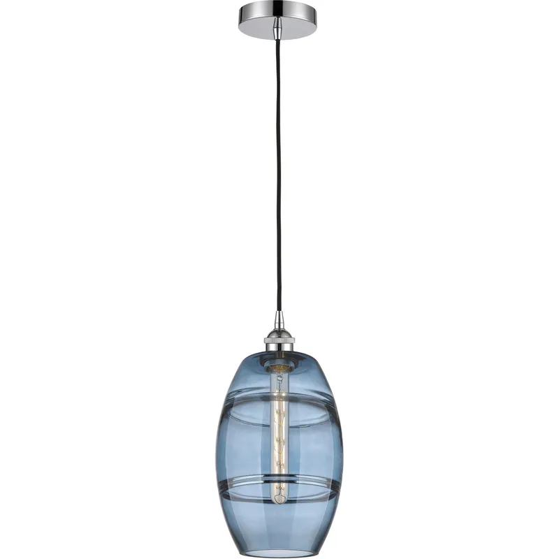 Edison Vaz 1 Light 8 inch Polished Chrome Cord Hung Mini Pendant Ceiling Light