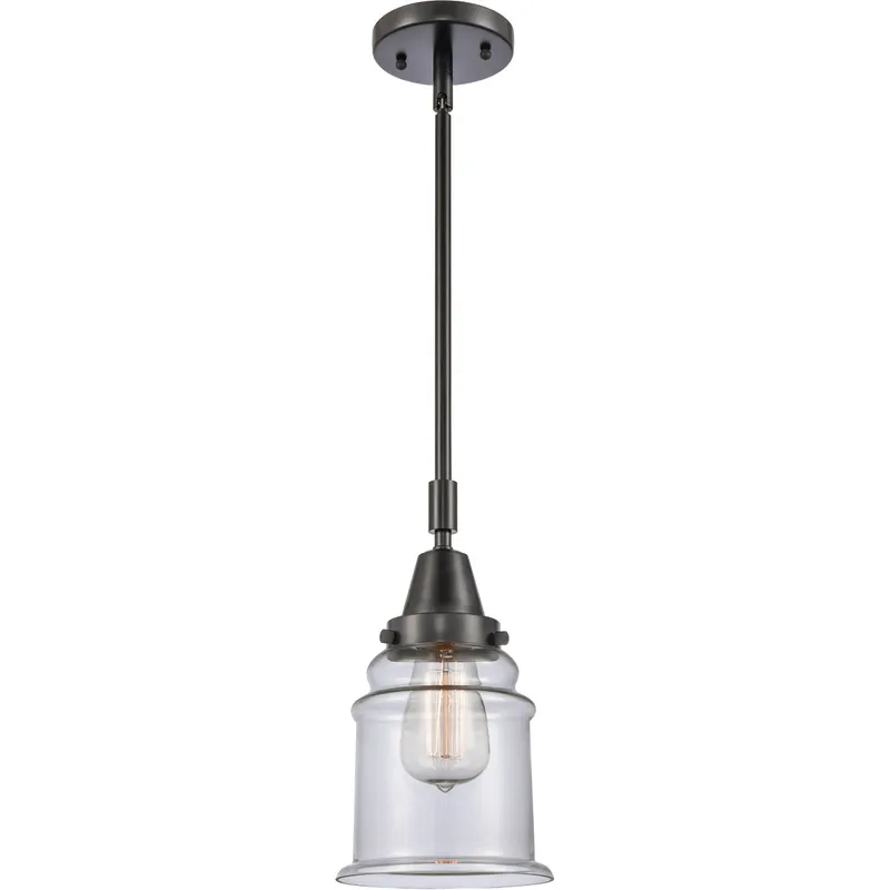 Franklin Restoration Canton LED 6.5 inch Matte Black Mini Pendant Ceiling Light in Clear Glass