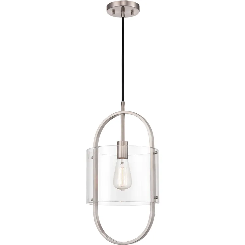 Pelham LED 9.5 inch Brushed Satin Nickel Mini Pendant Ceiling Light