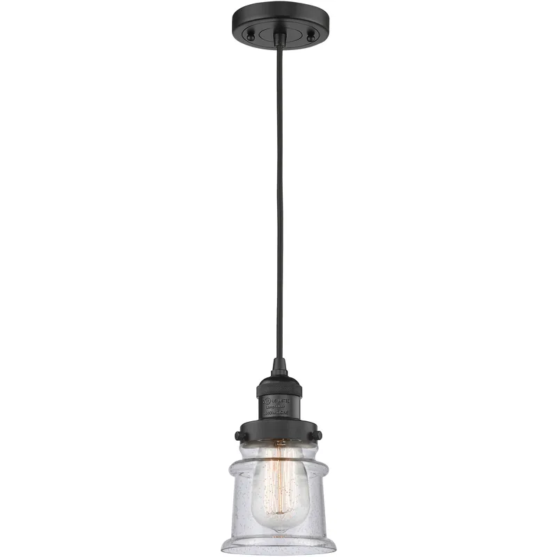 Franklin Restoration Canton 1 Light 6 inch Matte Black Mini Pendant Ceiling Light in Incandescent, Seedy, Franklin Restoration