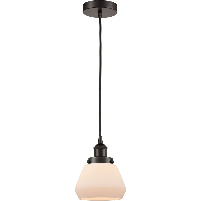 Edison Fulton LED 7 inch Oil Rubbed Bronze Mini Pendant Ceiling Light
