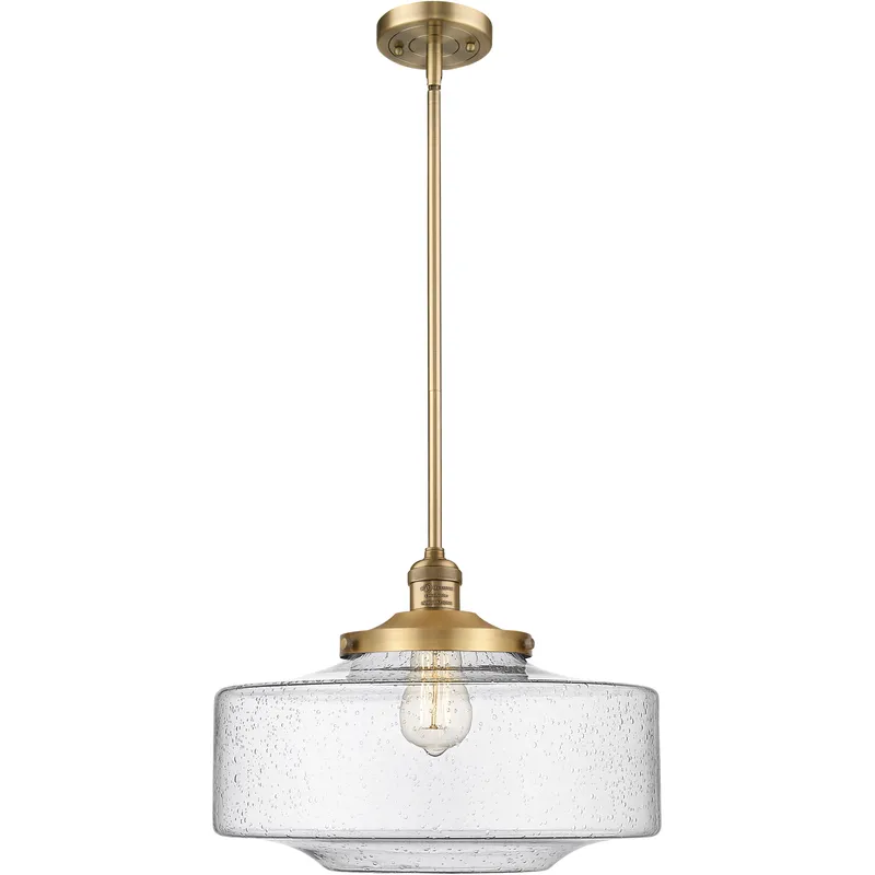 Franklin Restoration Bridgeton LED 11.75 inch Brushed Brass Mini Pendant Ceiling Light in Seedy