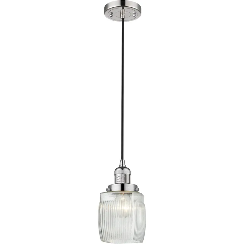 Franklin Restoration Colton 1 Light 6 inch Polished Nickel Mini Pendant Ceiling Light, Franklin Restoration