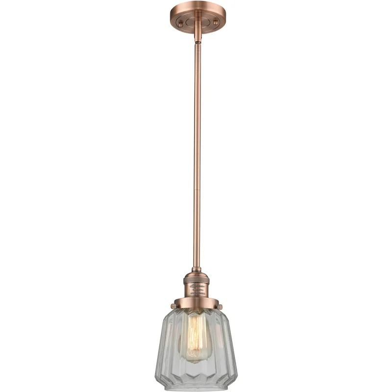 Franklin Restoration Chatham 1 Light 6 inch Antique Copper Mini Pendant Ceiling Light in Incandescent, Clear, Franklin Restoration