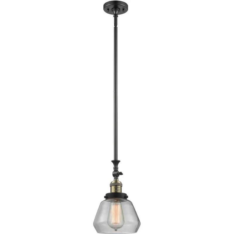 Franklin Restoration Fulton 1 Light 7 inch Black Antique Brass Mini Pendant Ceiling Light in Incandescent, Clear, Franklin Restoration