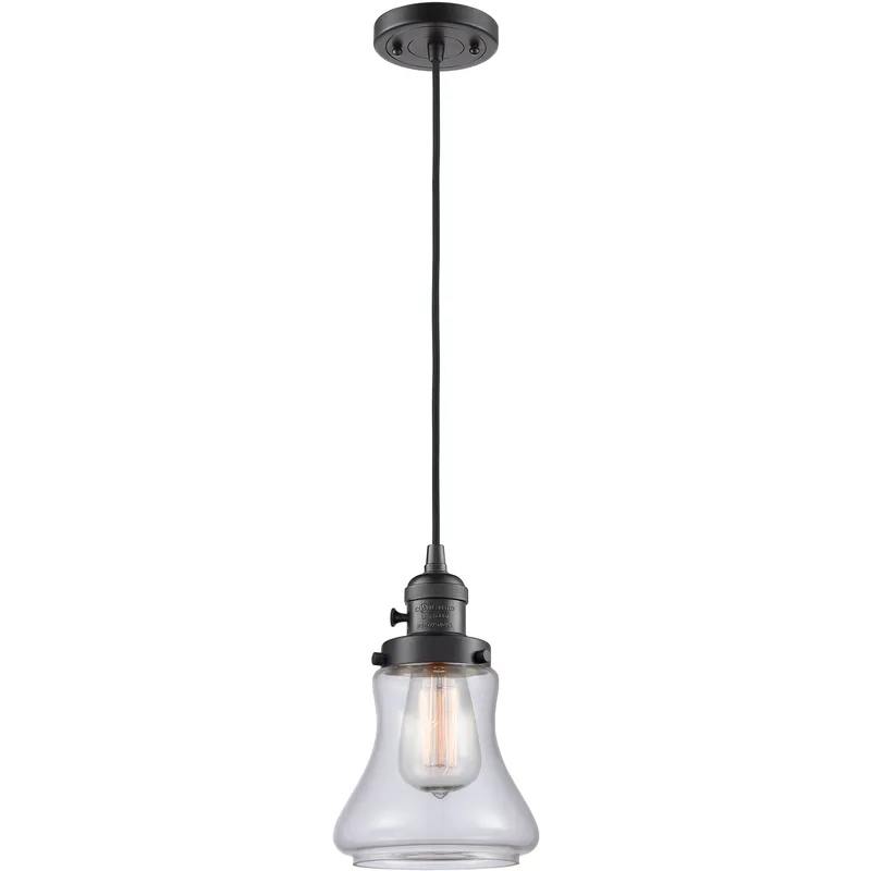 Franklin Restoration Bellmont 1 Light 6.25 inch Oil Rubbed Bronze Mini Pendant Ceiling Light in Incandescent, Clear