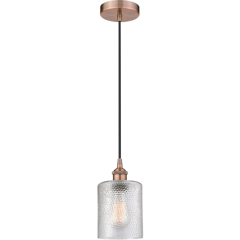 Edison Cobbleskill LED 5 inch Antique Copper Mini Pendant Ceiling Light