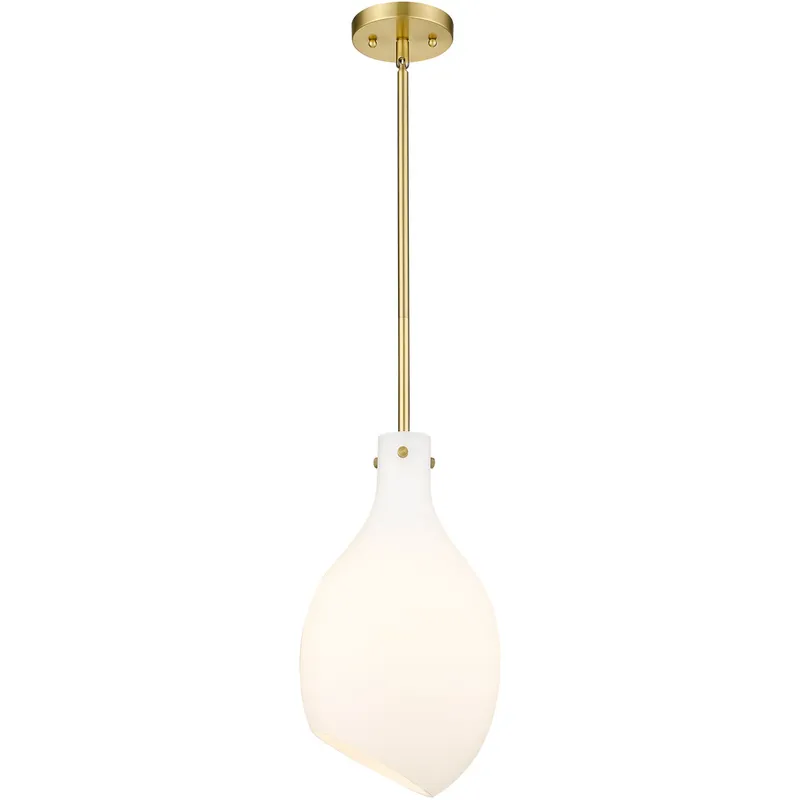 Salem 1 Light 9 inch Satin Gold Mini Pendant Ceiling Light in Matte White Glass