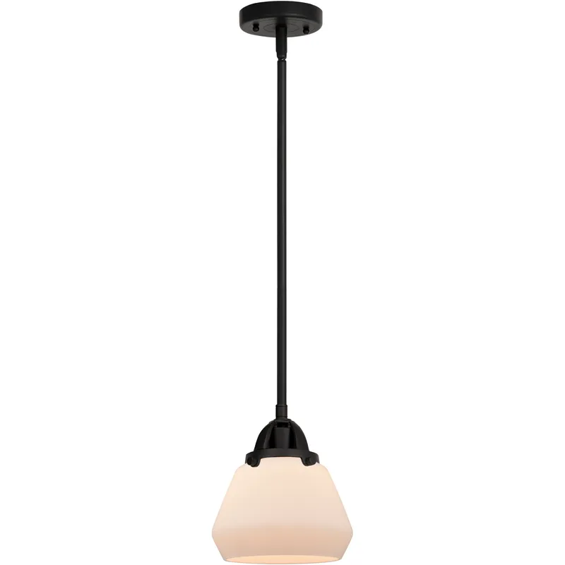 Nouveau 2 Fulton 1 Light 6.75 inch Matte Black Mini Pendant Ceiling Light in Incandescent, Matte White