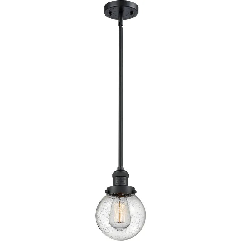 Franklin Restoration Beacon LED 6 inch Matte Black Mini Pendant Ceiling Light in Seedy, Franklin Restoration