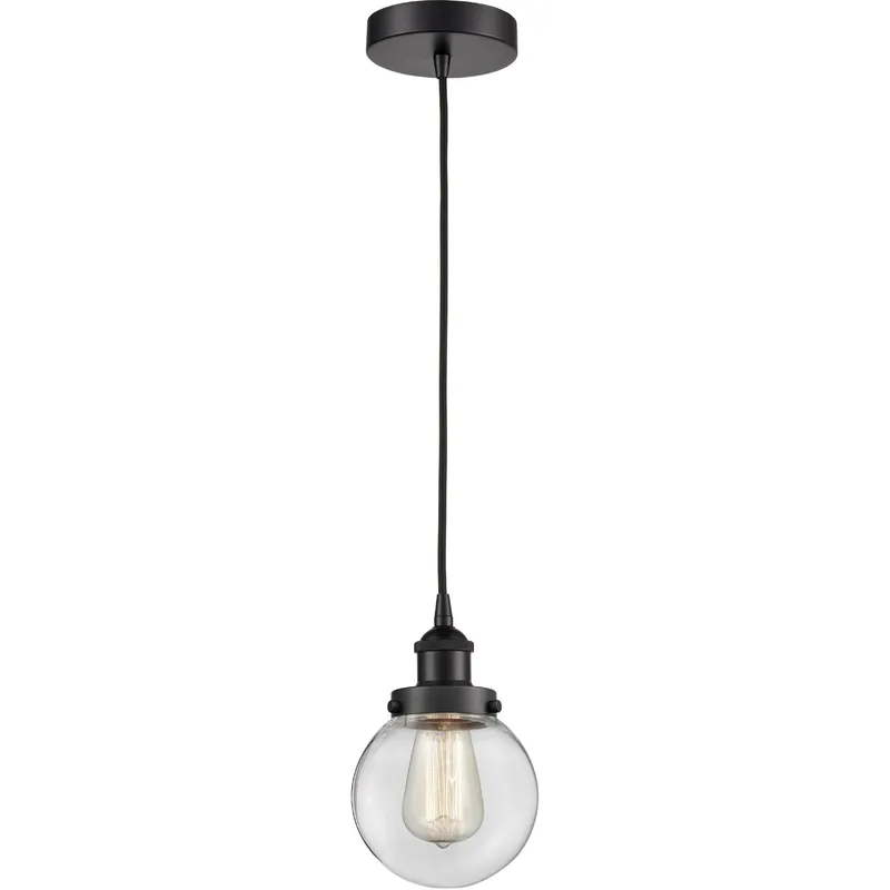 Edison Beacon LED 6 inch Matte Black Mini Pendant Ceiling Light