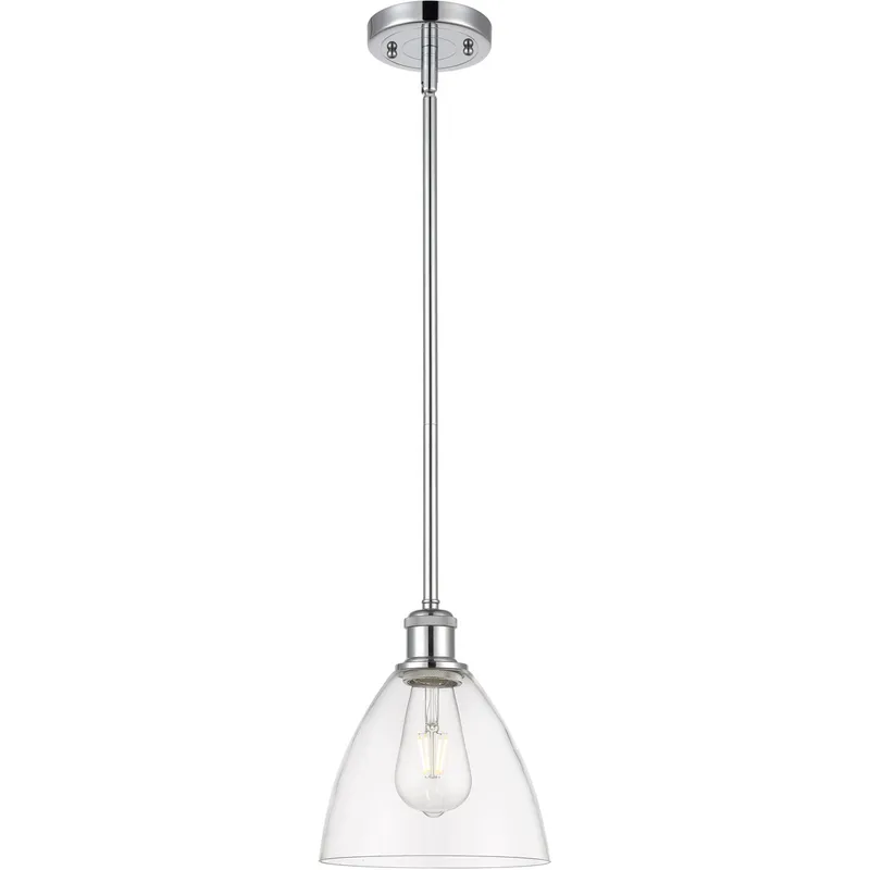 Ballston Dome LED 7.5 inch Polished Chrome Mini Pendant Ceiling Light in Clear Glass