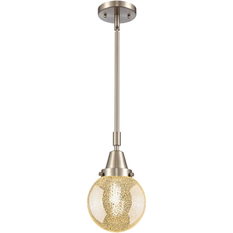 Beacon 1 Light 6 inch Brushed Satin Nickel Mini Pendant Ceiling Light in Mercury Glass