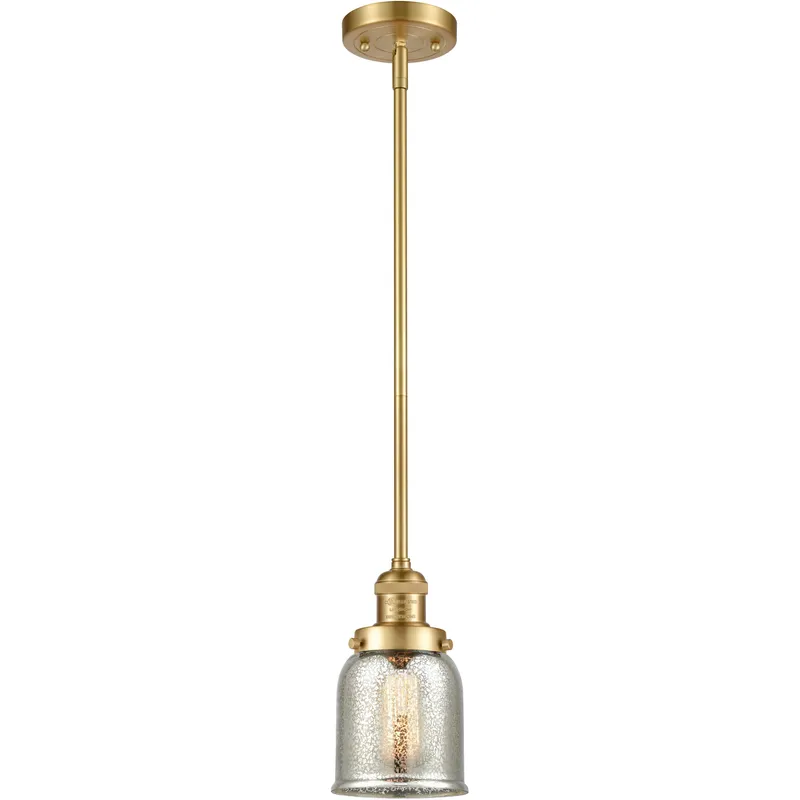 Franklin Restoration Bell 1 Light 5 inch Satin Gold Mini Pendant Ceiling Light in Incandescent, Silver Plated Mercury, Franklin Restoration