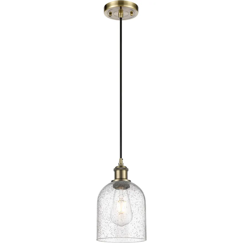 Ballston Bella 1 Light 5.5 inch Antique Brass Cord Hung Mini Pendant Ceiling Light